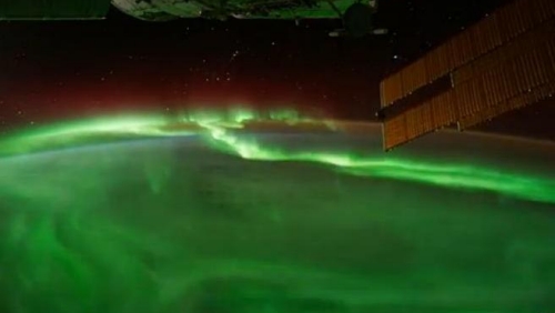 Polární záře natočená z ISS